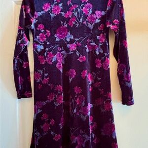 Hartstrings Purple A-Line Long Sleeve Dress
